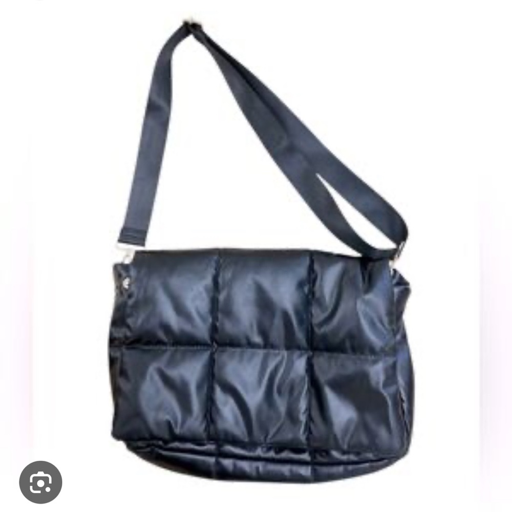 Anthropologie Black Edison Foldover Quilted Shoulder Bag - Picture 2 of 6
